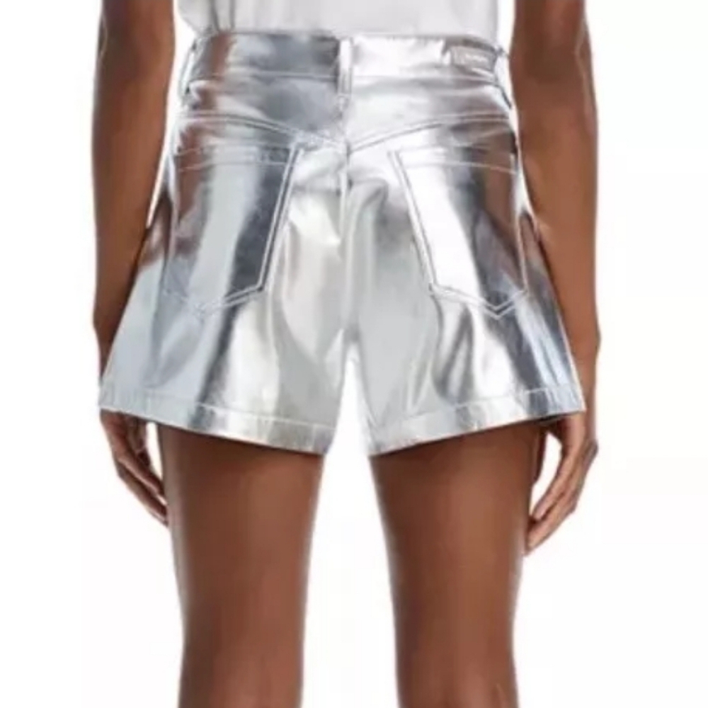 Women's silver metallic shorts - Picture 2 of 5